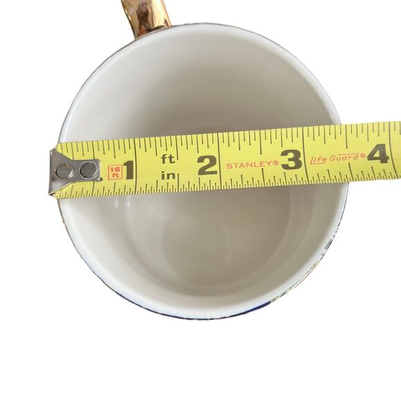 Anthropologie Floral Coffee Mug Cup Gold Initial 'D' Monogram Flower Colorful - Picture 8 of 10